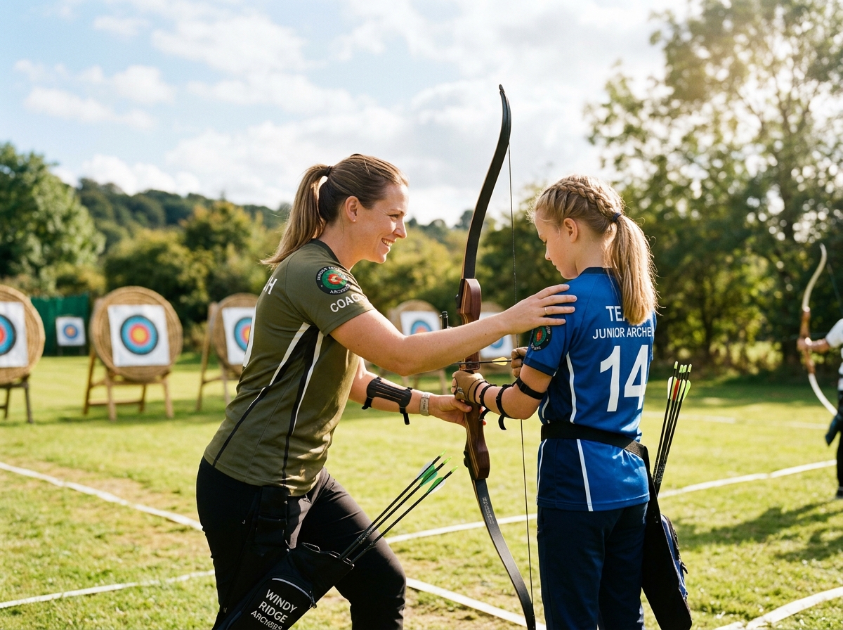 Junior archery coaching